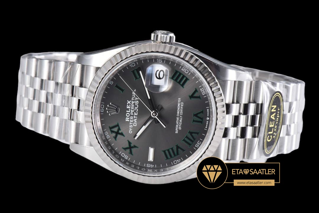 Rolex Datejust 126234 Roma Rakamlı Gri Kadran 36mm Clean Factory 3235 Super Clone ETA