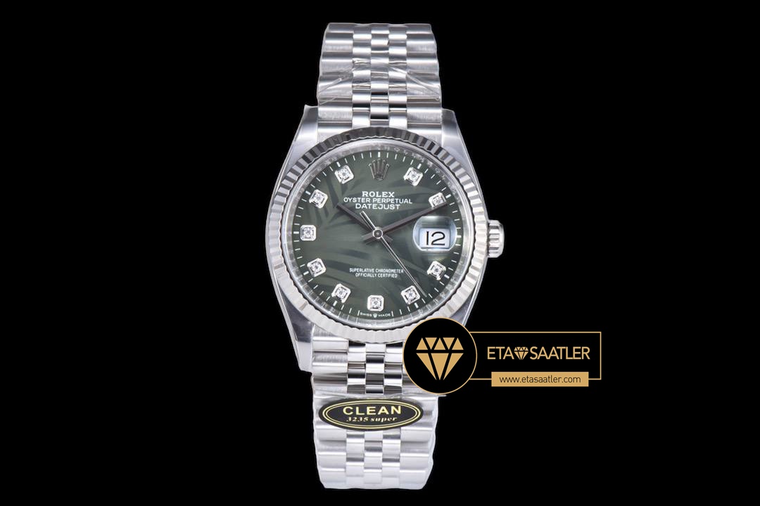 Rolex Datejust 126234 Taşlı Palmiye Kadran 36mm Clean Factory 3235 Super Clone ETA