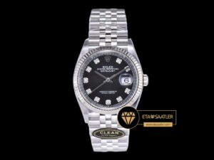 Rolex Datejust 126234 Taşlı Siyah Kadran 36mm Clean Factory 3235 Super Clone ETA