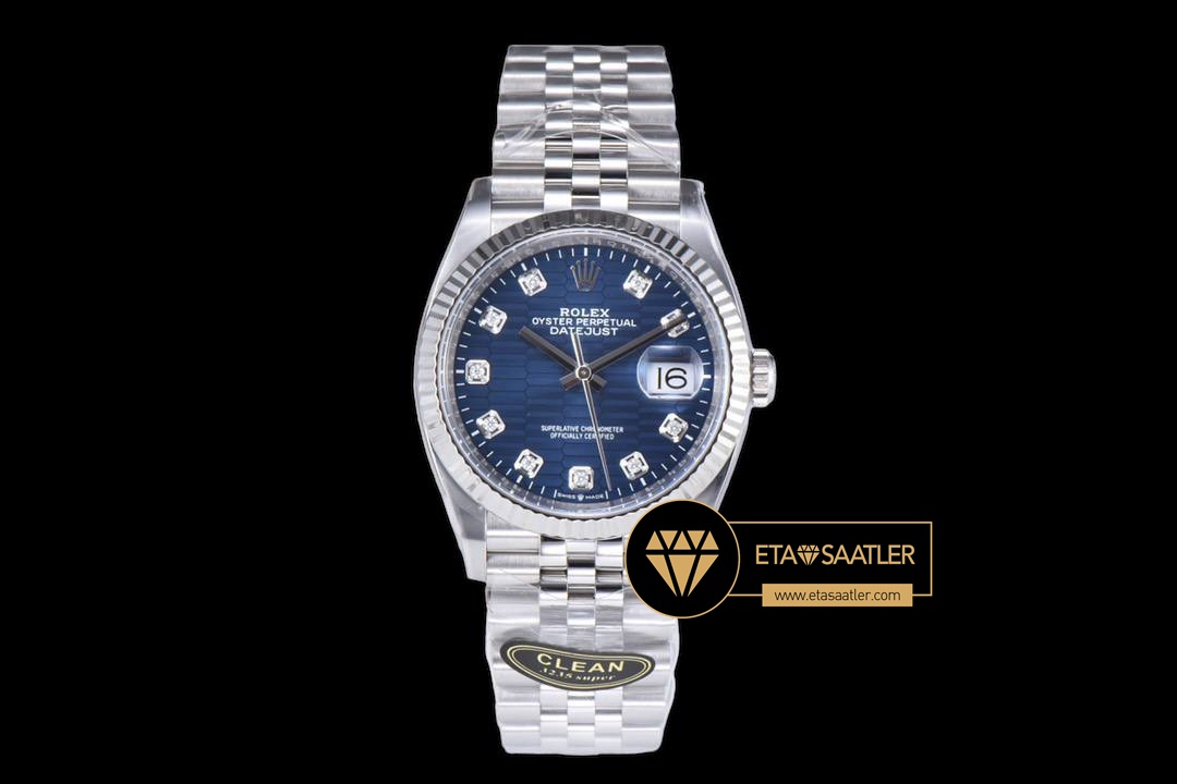 Rolex Datejust 126234 Yiv Motofli Taşlı Mavi Kadran 36mm Clean Factory Super Clone ETA