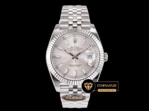 Rolex Datejust 126300 Gümüş Kadran 41mm Jubile 3235 V2 Super Clone ETA