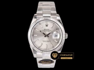 Rolex Datejust 126300 Gümüş Kadran 41mm Oyster 3235 V2 Super Clone ETA