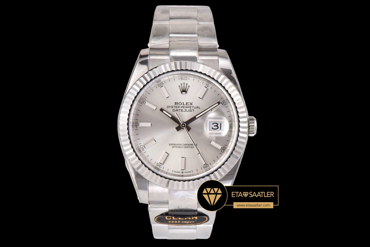 Rolex Datejust 126300 Gümüş Kadran 41mm Oyster 3235 V2 Super Clone ETA