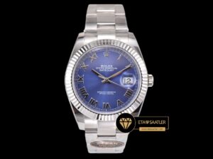 Rolex Datejust 126334 Azure Roma Rakamlı 41mm 3235 V2 Super Clone ETA