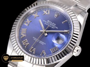 Rolex Datejust 126334 Azure Roma Rakamlı 41mm 3235 V2 Super Clone ETA