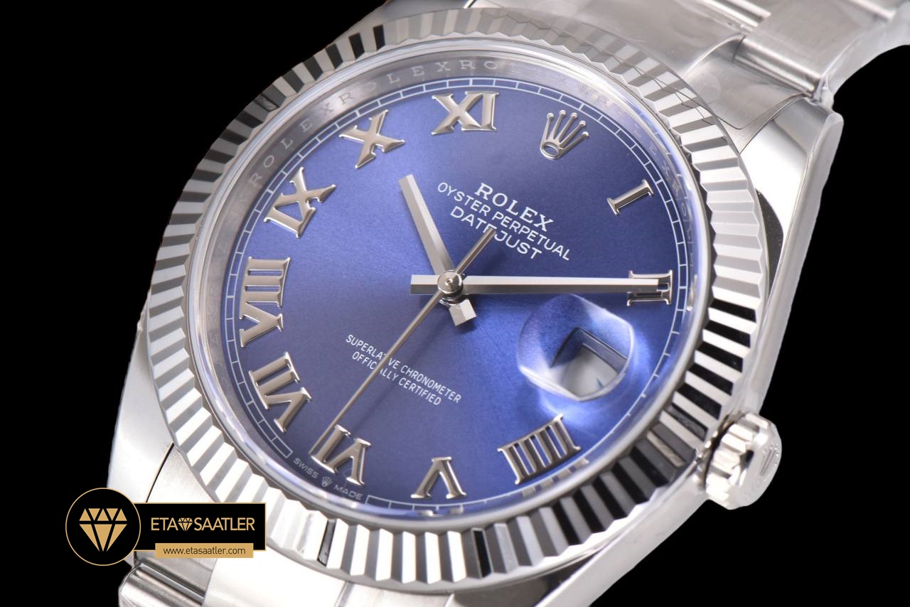 Rolex Datejust 126334 Azure Roma Rakamlı 41mm 3235 V2 Super Clone ETA