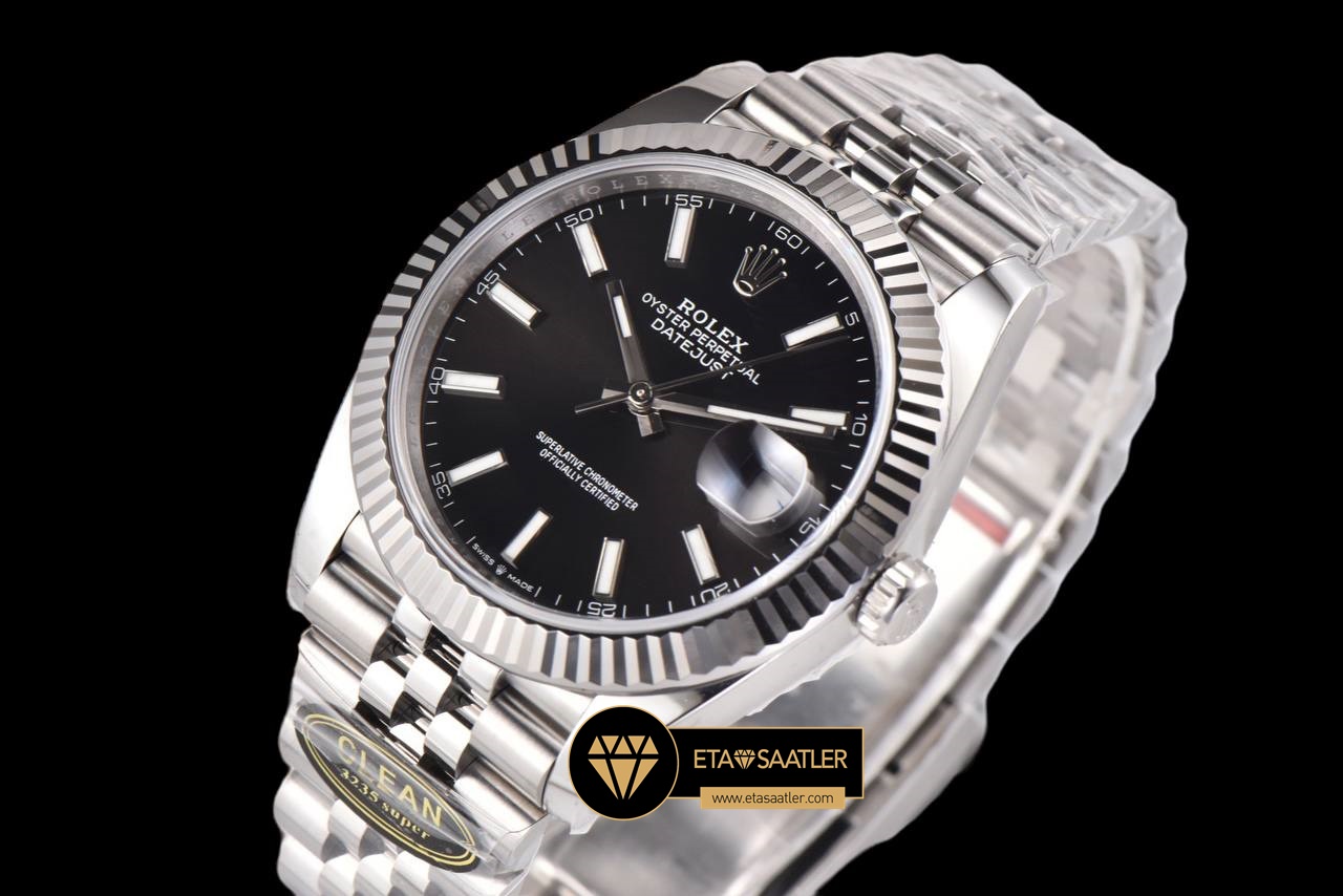 Rolex Datejust 126334 Jubile Siyah Kadran Clean 3235 V2 Super Clone ETA