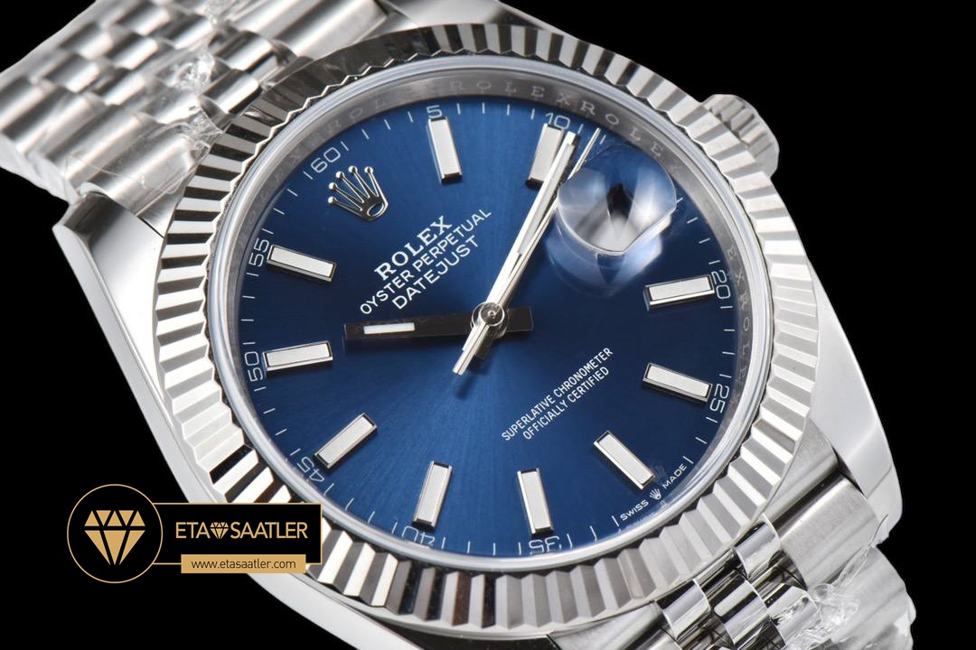 Rolex Datejust 126334 Mavi Kadran 41mm Jubile 3235 V2 Super Clone ETA