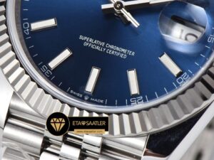 Rolex Datejust 126334 Mavi Kadran 41mm Jubile 3235 V2 Super Clone ETA