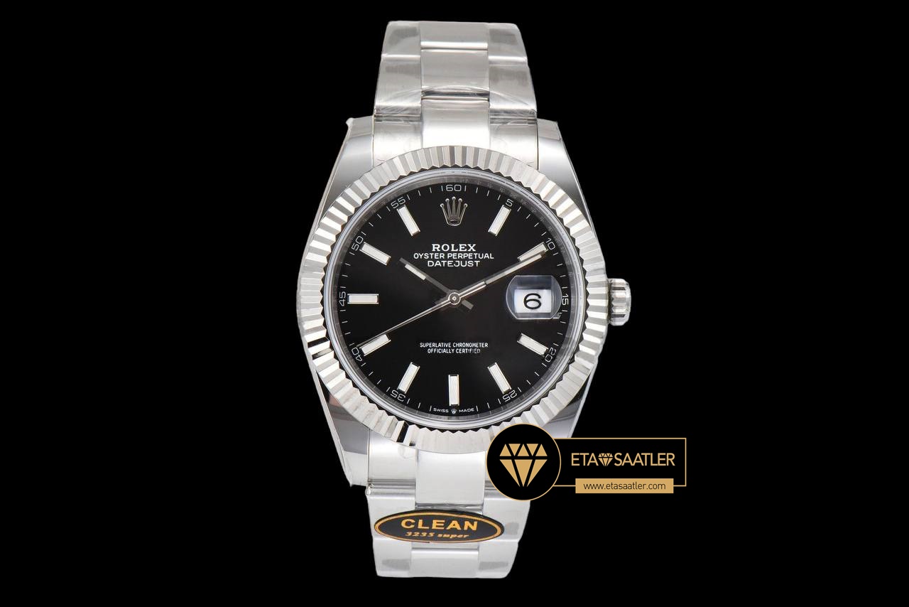 Rolex Datejust 126334 Oyster Siyah Kadran Clean 3235 V2 Super Clone ETA