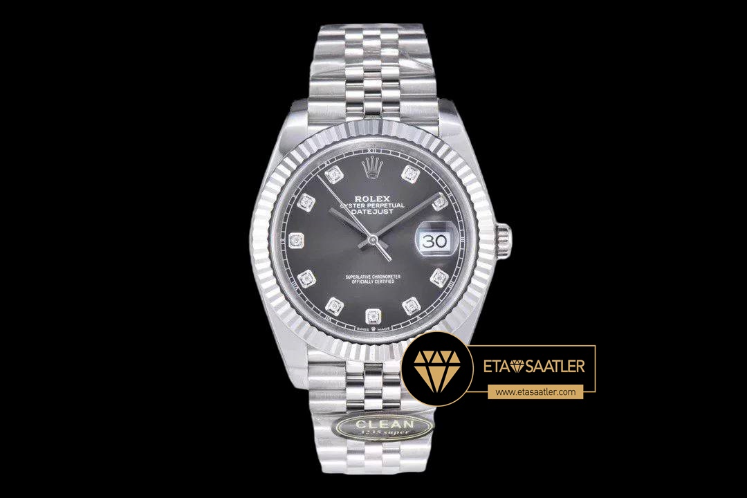 Rolex Datejust 126334 Taşlı Gri Kadran Jubile 41mm Clean Factory 3235 Super Clone ETA