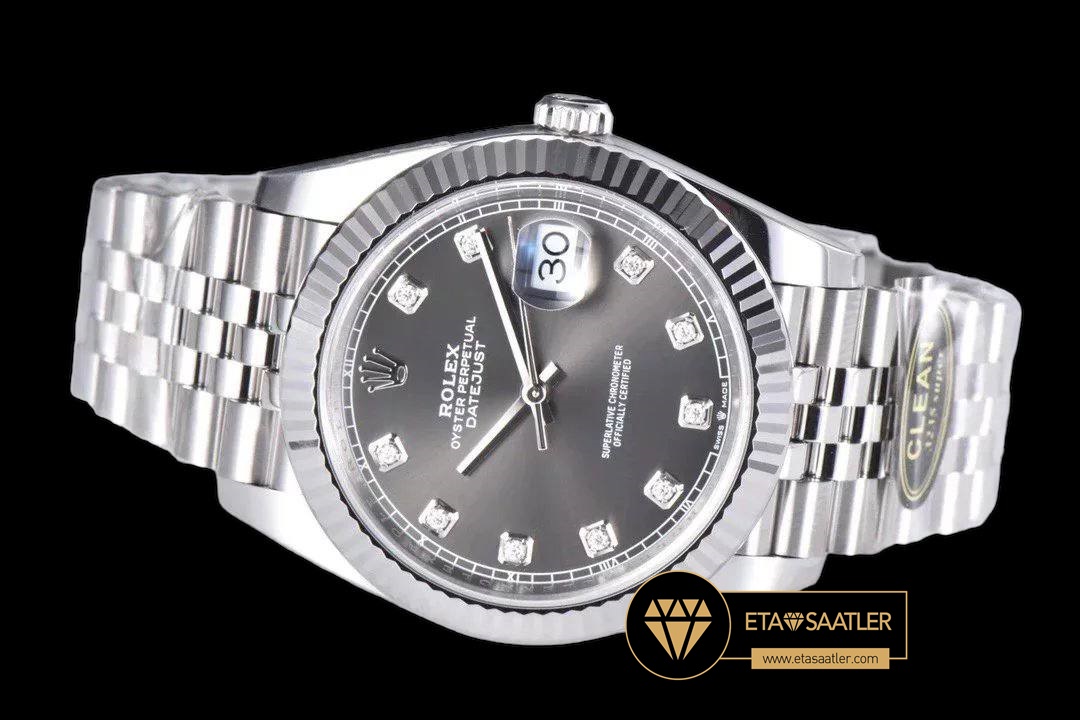 Rolex Datejust 126334 Taşlı Gri Kadran Jubile 41mm Clean Factory 3235 Super Clone ETA