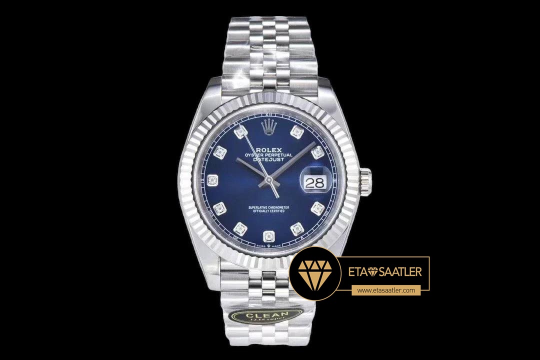 Rolex Datejust 126334 Taşlı Mavi Kadran Jubile 41mm Clean Factory 3235 Super Clone ETA