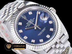 Rolex Datejust 126334 Taşlı Mavi Kadran Jubile 41mm Clean Factory 3235 Super Clone ETA