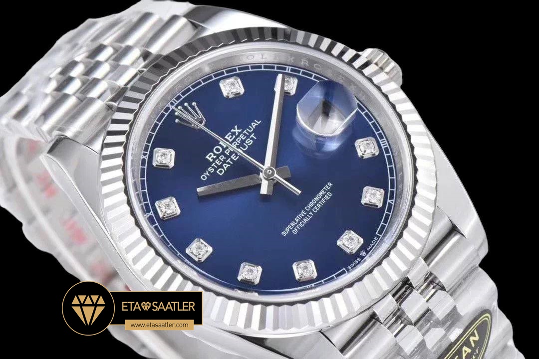 Rolex Datejust 126334 Taşlı Mavi Kadran Jubile 41mm Clean Factory 3235 Super Clone ETA