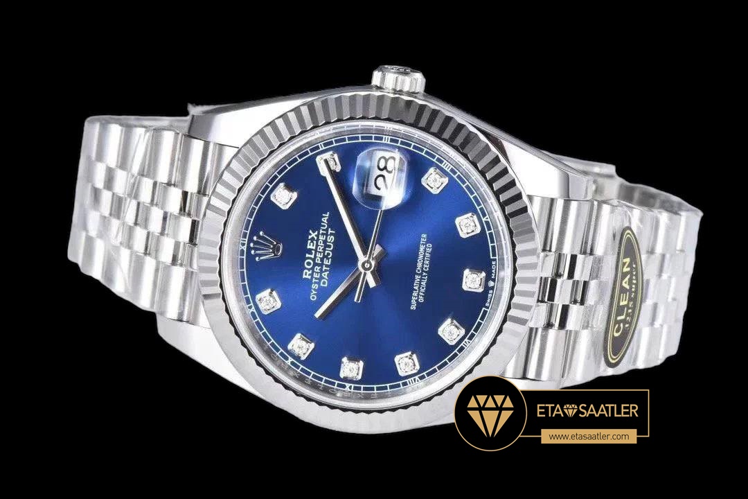 Rolex Datejust 126334 Taşlı Mavi Kadran Jubile 41mm Clean Factory 3235 Super Clone ETA