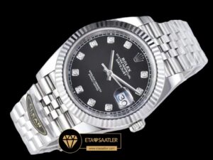 Rolex Datejust 126334 Taşlı Siyah Kadran Jubile 41mm Clean Factory 3235 Super Clone ETA