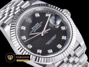 Rolex Datejust 126334 Taşlı Siyah Kadran Jubile 41mm Clean Factory 3235 Super Clone ETA