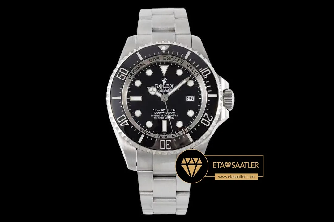 こて Rolex Sea Dweller 126660 Siyah Kadran 44mm 3230 Super Clone ETA