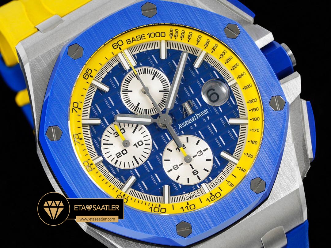 Royal Oak Offshore Novelty 44mm Ukraine Flag Blue Yellow 26400 Super Clone ETA