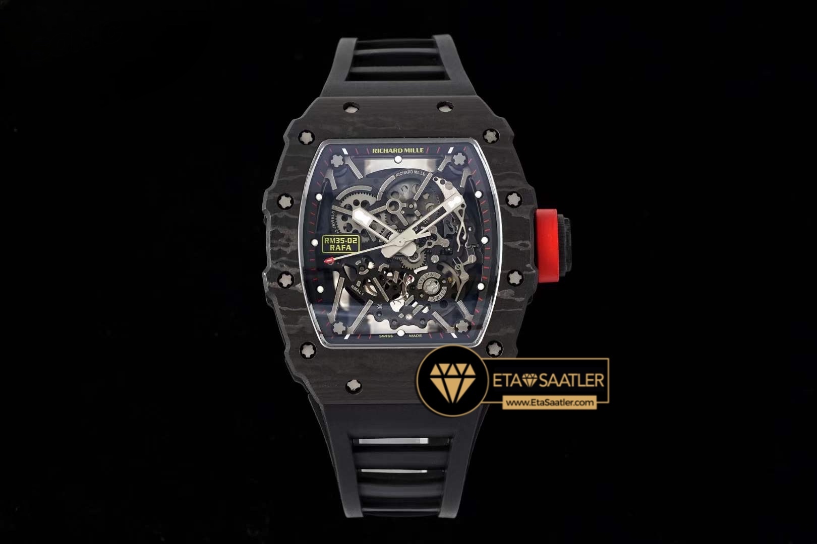 Richard Mille RM35-02 Rafael Nadal NTPT Carbon Kasa İskelet Kadran SONIC V2 ETA