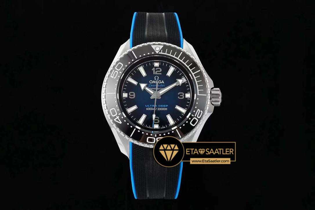 Omega Titanium Seamaster Planet Ocean Ultra Deep Blue Rubber Super Clone ETA