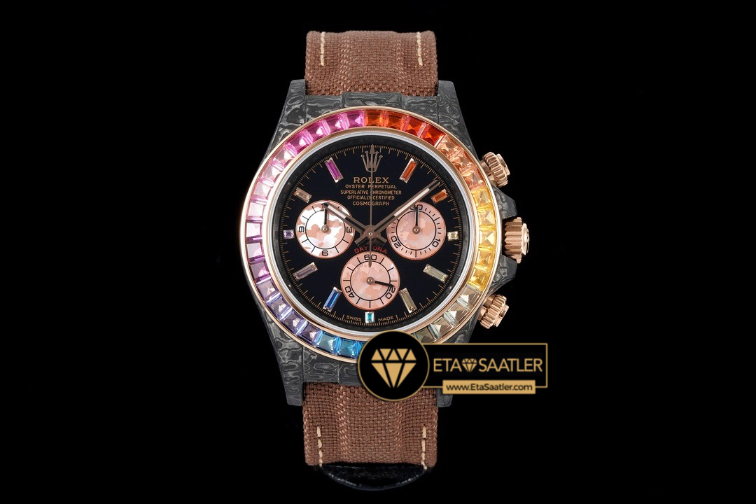 Rolex Cosmograph Daytona DIW Rainbow Brown Carbon 4130 Super Clone ETA