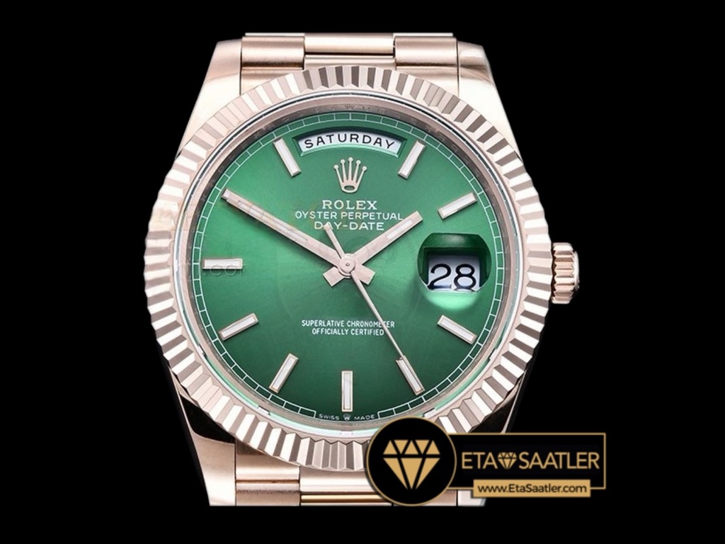 Rolex Day Date 228235 Zumrut Ye il Kadran Tungsten Super Clone ETA