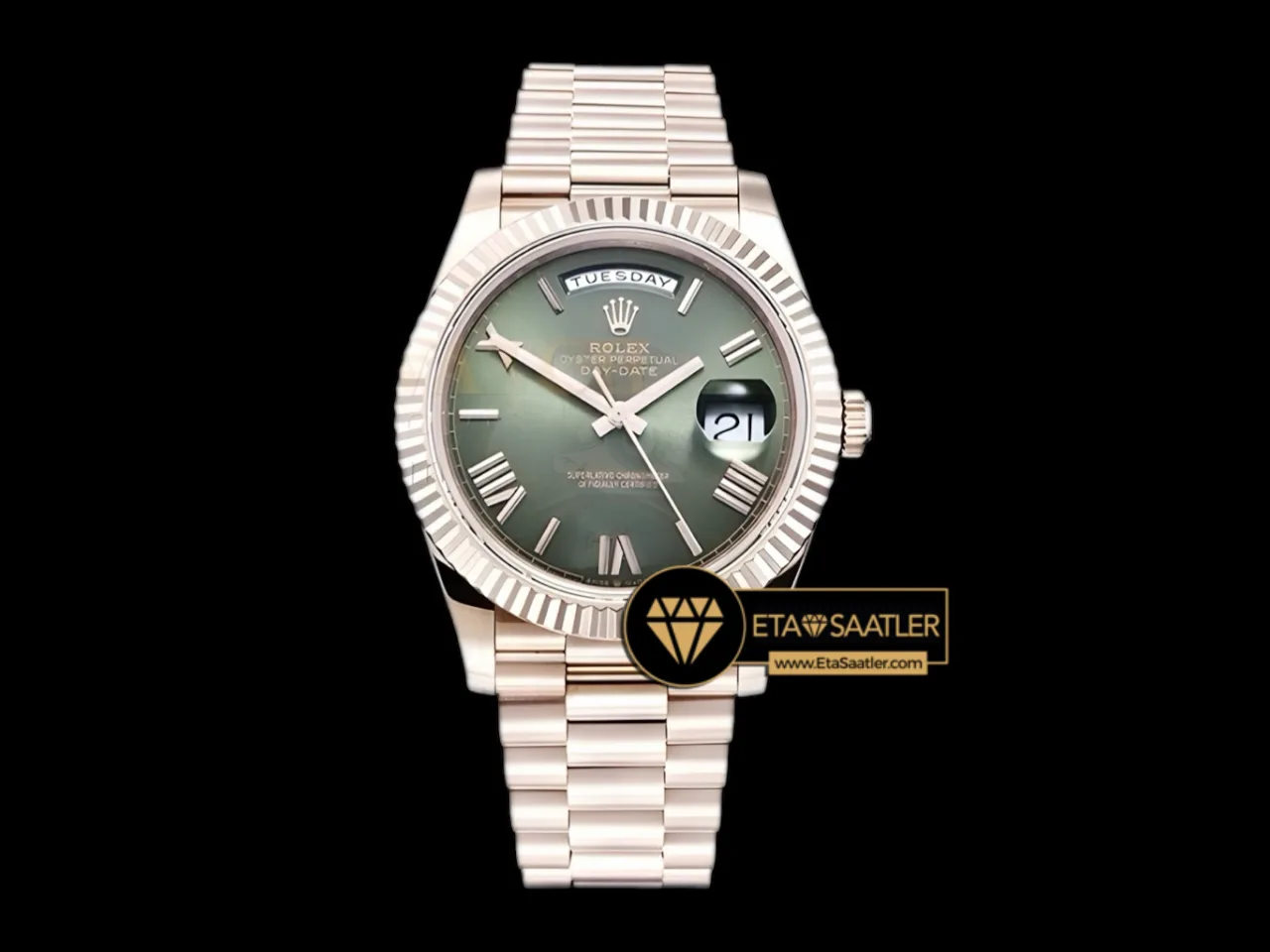 Rolex Day Date 228235 Zümrüt Yeşil Kadran Tungsten Super Clone ETA