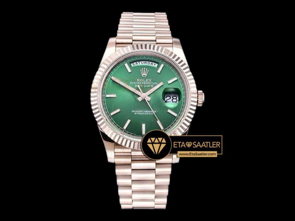 Rolex Day Date 228235 Zümrüt Yeşil Kadran Tungsten Super Clone ETA