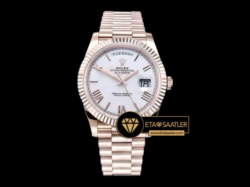 Rolex Day Date 228235 Beyaz Romen Kadran Tungsten Super Clone ETA