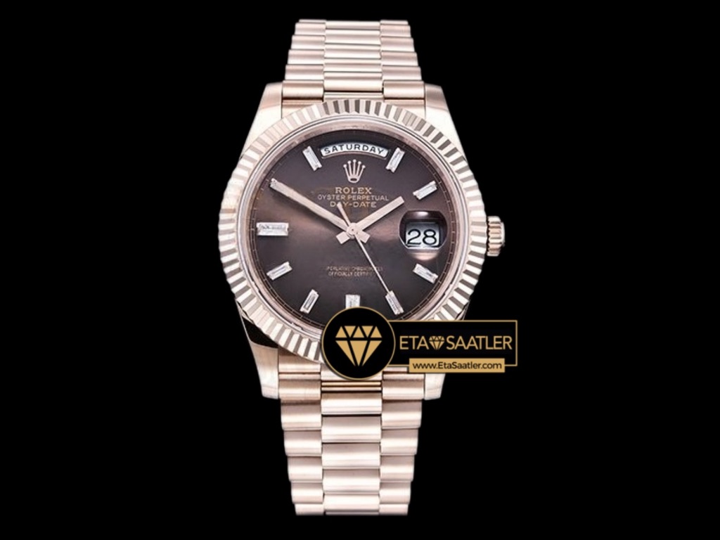 Rolex Day Date 228235 Kahve Diamond Kadran Tungsten Super Clone ETA