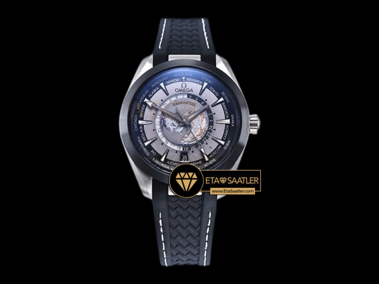 Omega Aqua Terra World Timer Titanium Rubber Strap Super Clone ETA