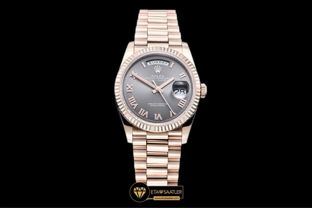 Rolex Day Date 128235 Everose Arduvaz Romen Kadran 36 mm Tungsten Super Clone ETA