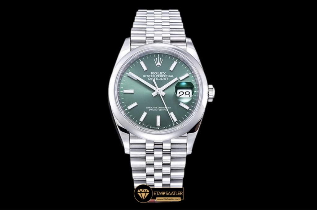 Rolex Datejust 126200 Mint Green Domed Bezel Jubile Kordon 36mm Super Clone ETA