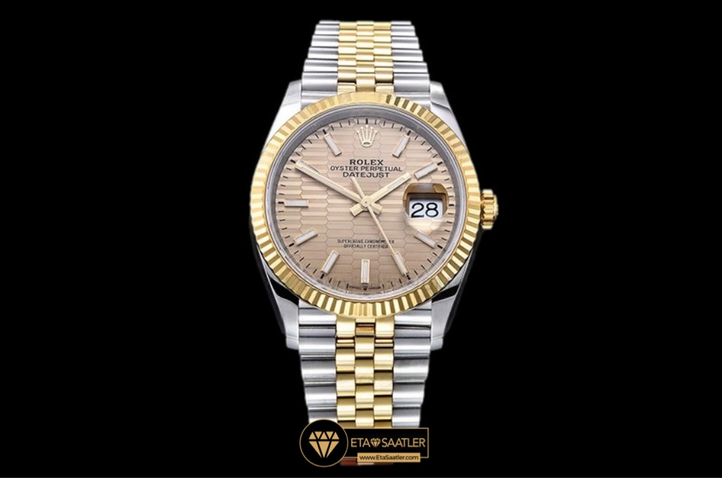Rolex Datejust 126233 Çelik Altın Motifli Şampanya Kadran Jubile Kordon 36mm Super Clone ETA