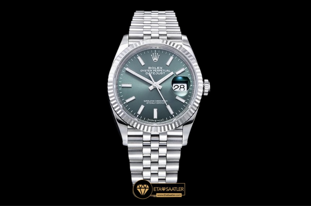 Rolex Datejust 126234 Mint Green Fluted Bezel Jubile Kordon 36mm Super Clone ETA
