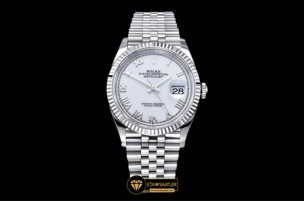 Rolex Datejust 126234 Roma Rakamlı Beyaz Kadran Jubile Kordon 36mm Super Clone ETA