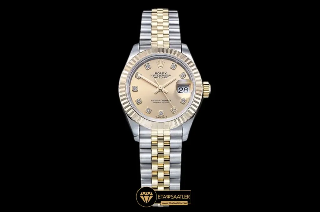 Rolex Datejust 279173 Çelik Altın Şampanya Taşlı Kadran 28mm Super Clone ETA