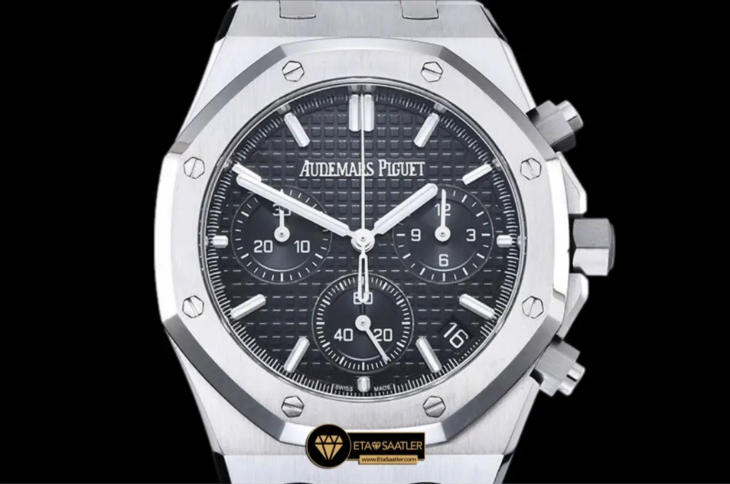 audemars-piguet-royal-oak-chronograph-26240st-stainless-pattern-black-counters-dial-super-clone-eta-016
