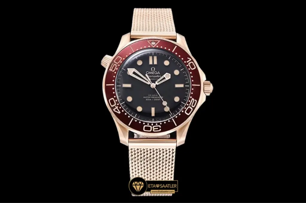 Omega Seamaster Diver 300m Bronze Gold Burgundy Red Super Clone ETA