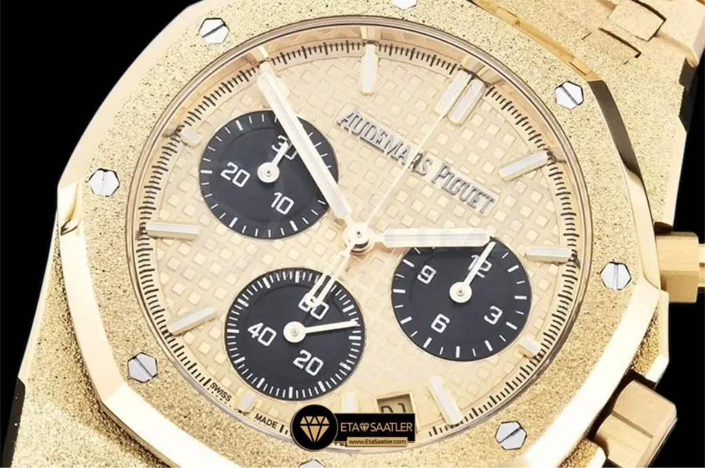audemars-piguet-royal-oak-chrono-26240-frosted-yellow-gold-super-clone-eta-020