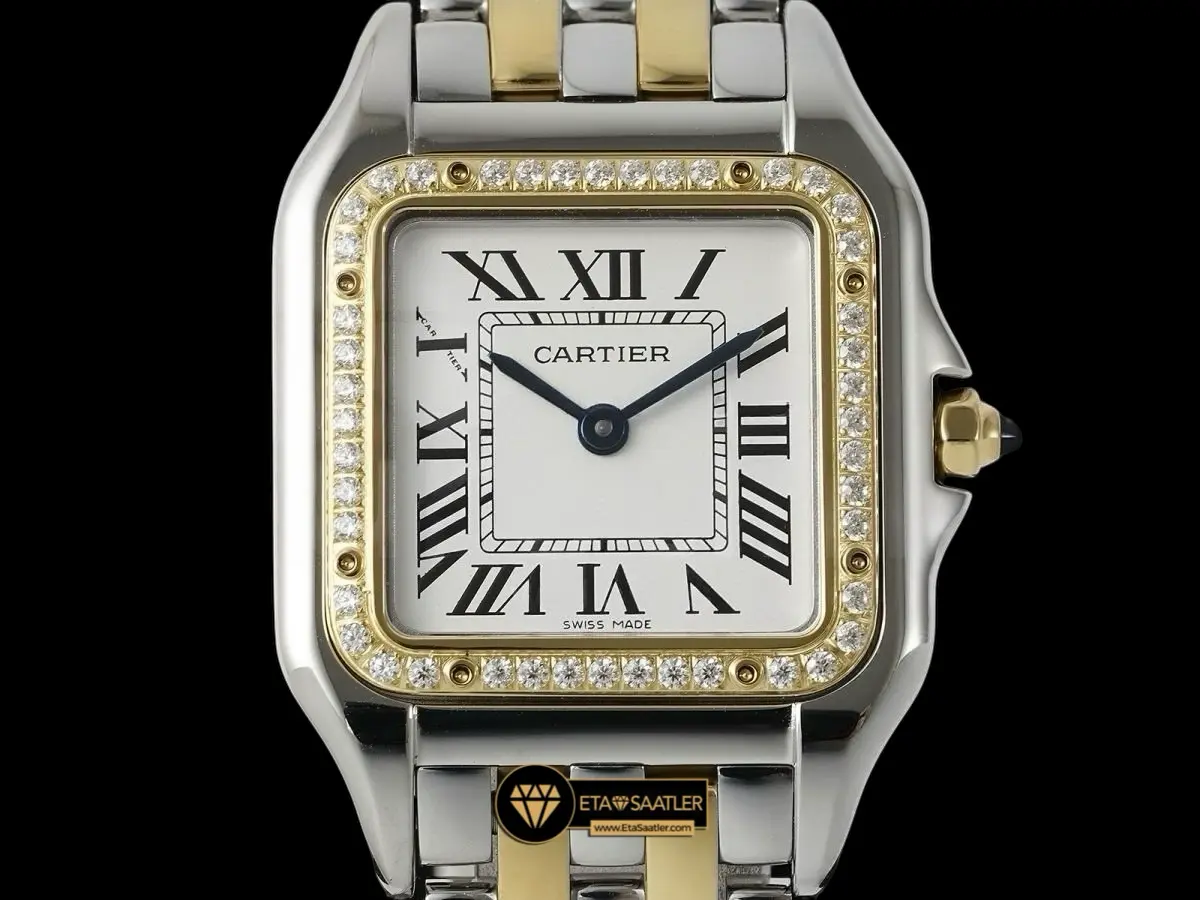 cartier-panthere-27mm-mid-size steel-gold-diamond-white-dial-super-clone-eta-04