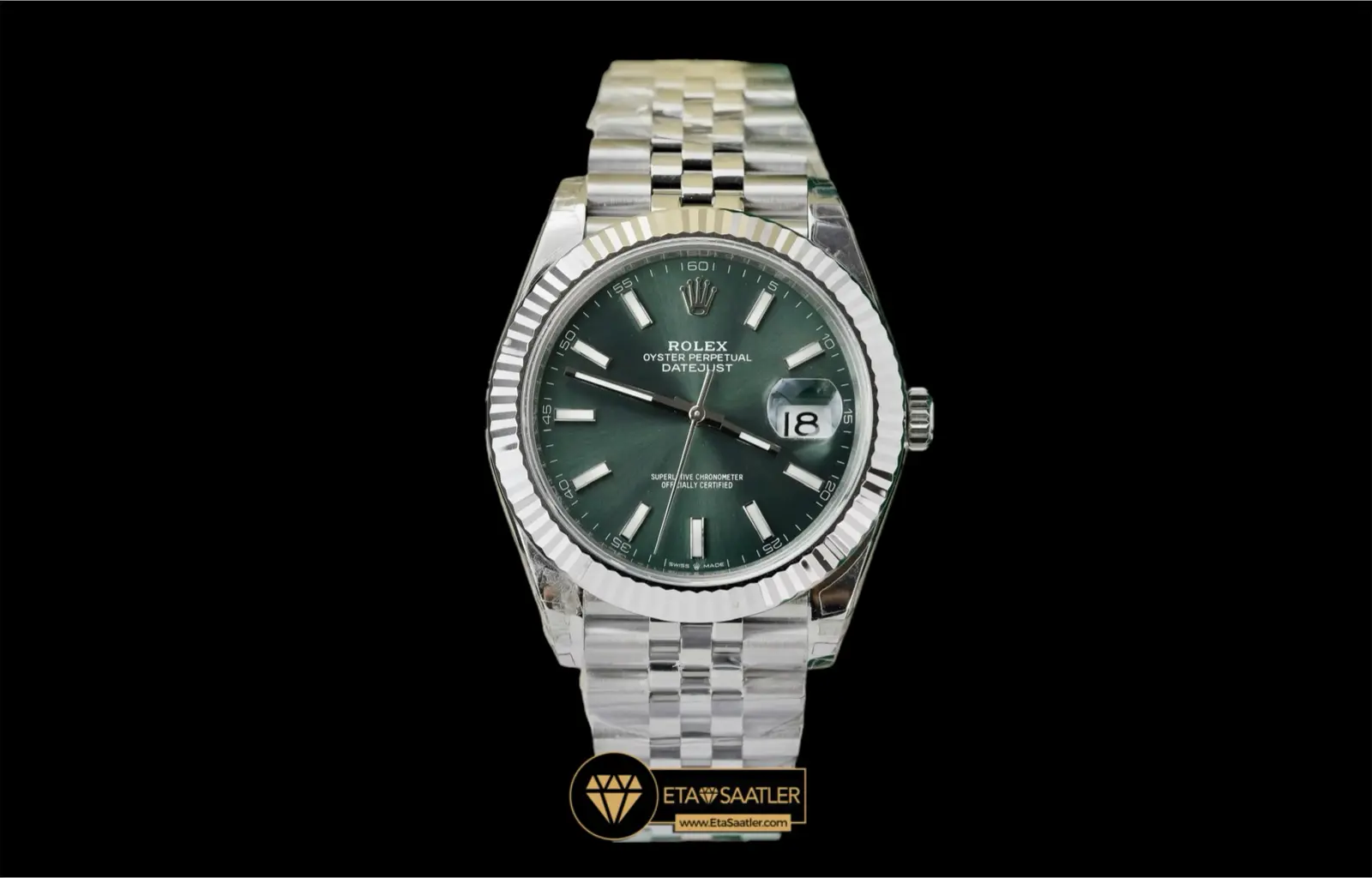 Rolex Datejust 126334 Mint Green Tırtıklı Bezel Jubile Kordon 41mm Super Clone ETA