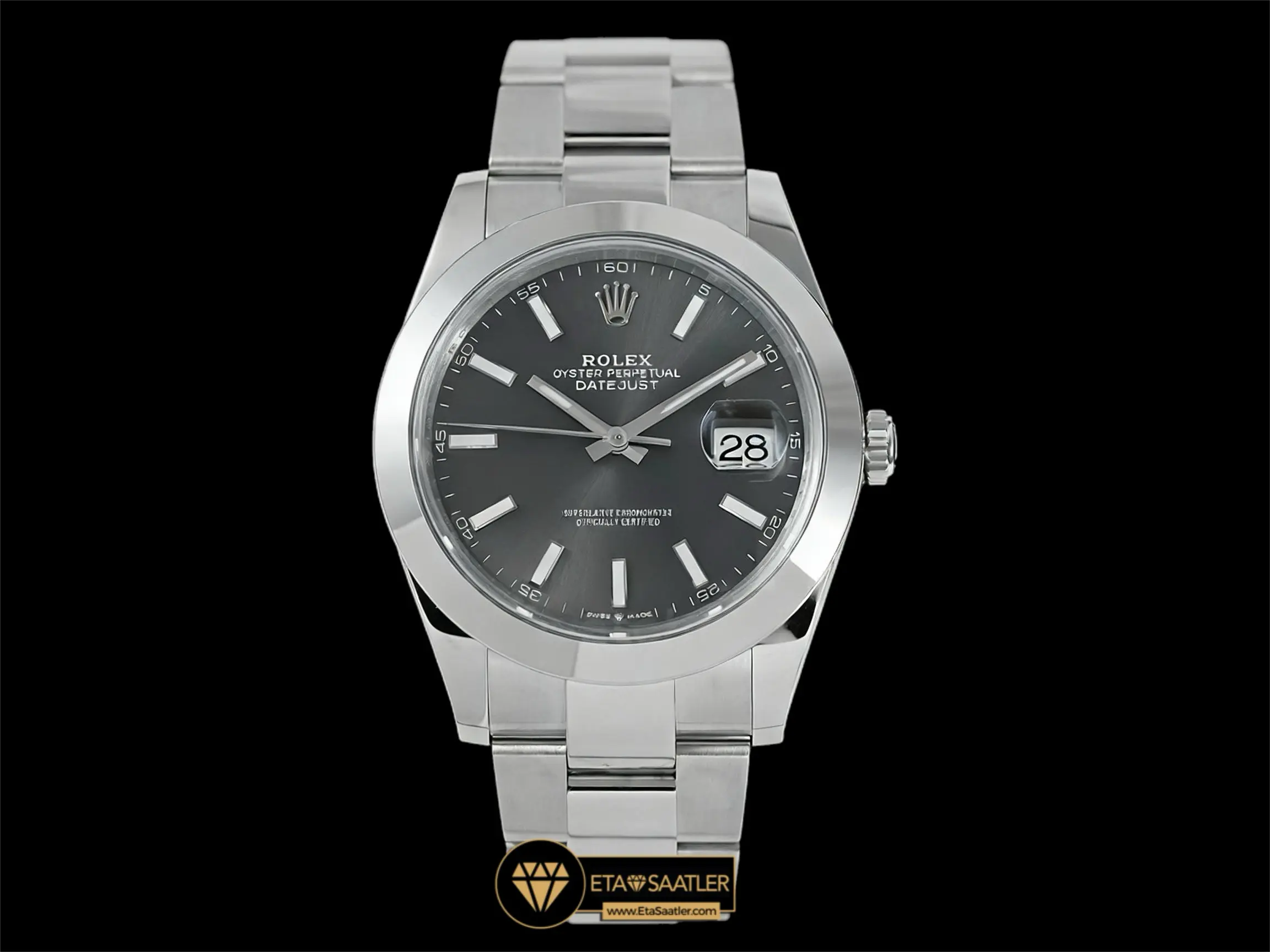 Rolex Datejust 126300 Rhodium Kadran Tırtıksız Bezel Oyster Kordon 41mm Super Clone ETA