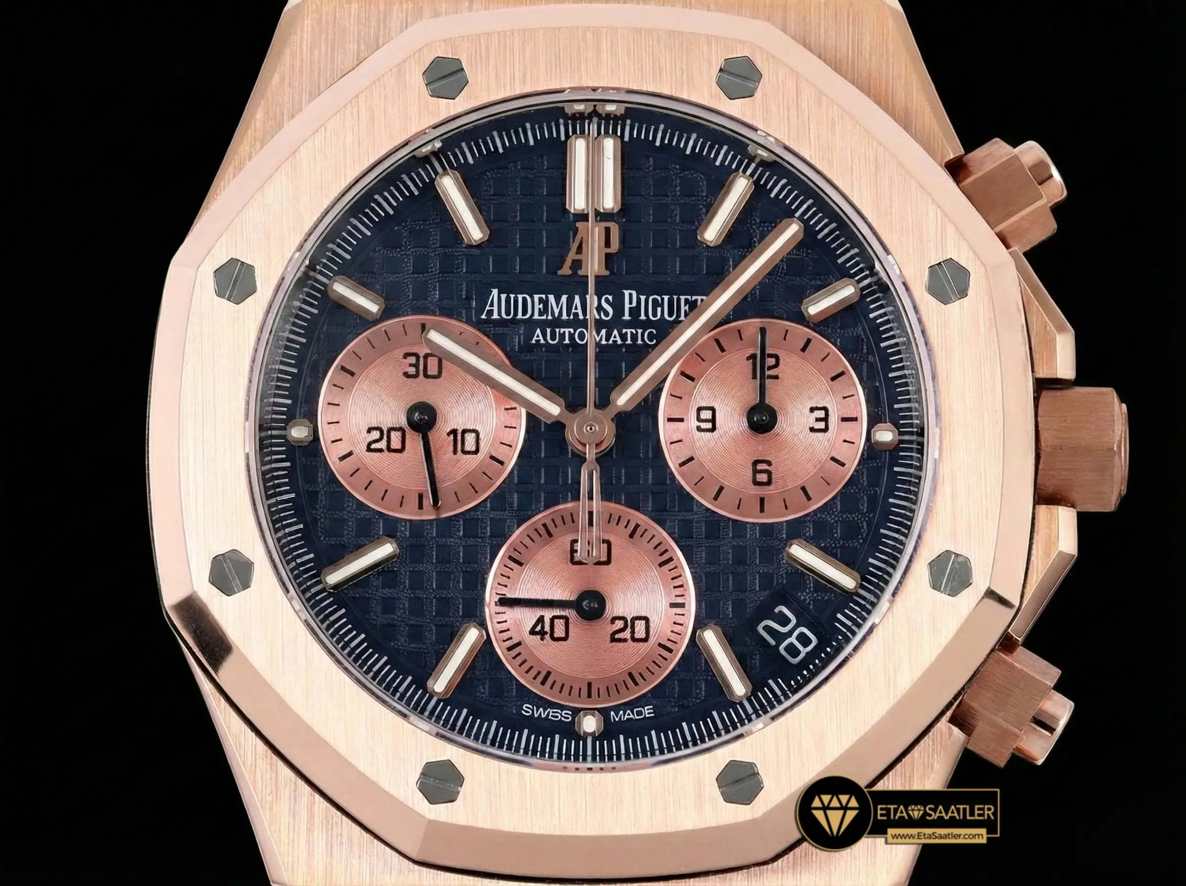 audemars-piguet-royal-oak-chronograph-26240-rose-gold-blue-dial-super-clone-eta-025