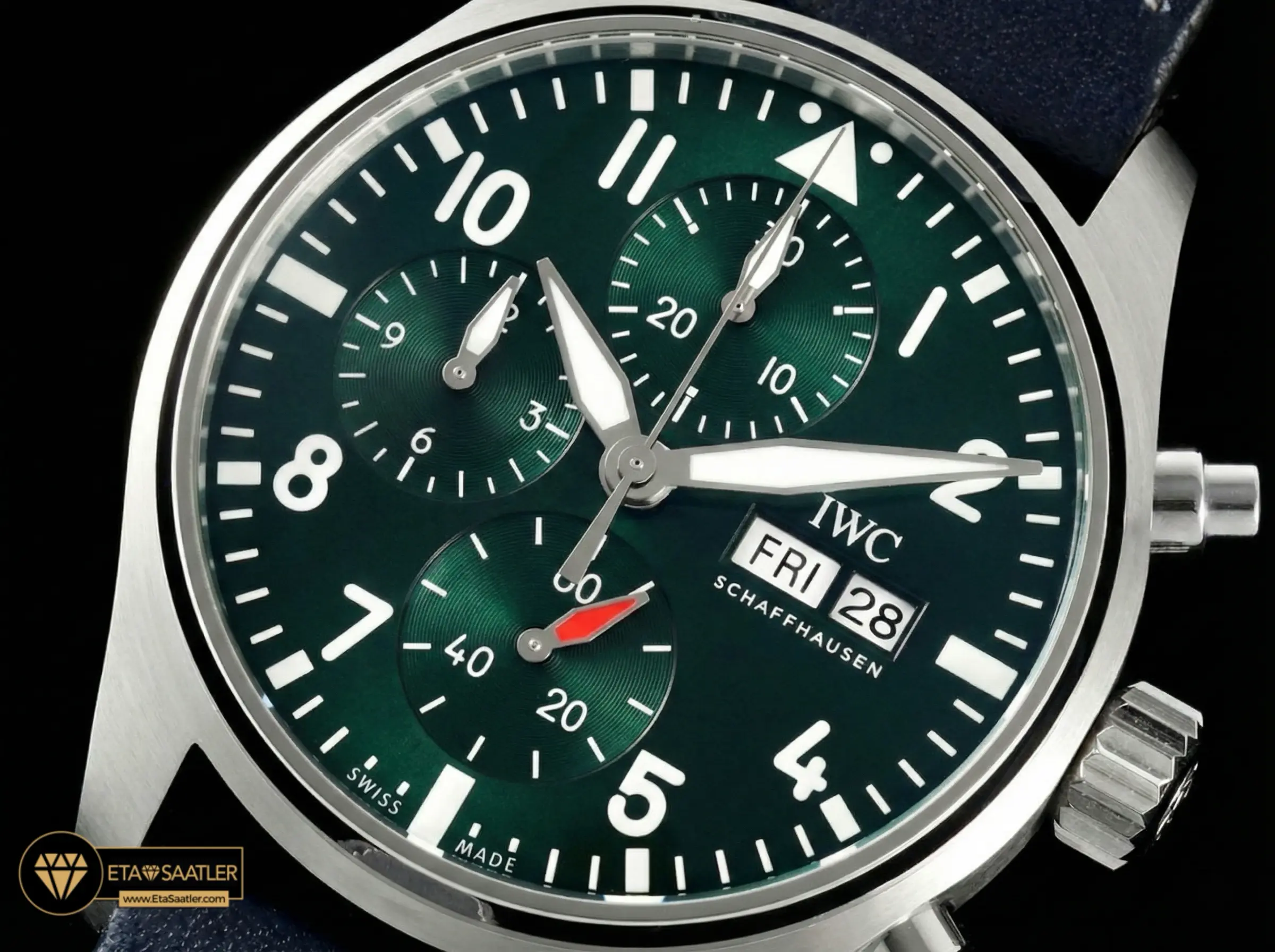 iwc-pilot-chrono-iw-388103-blue-dial-green-leather-strap-super-clone-eta-01