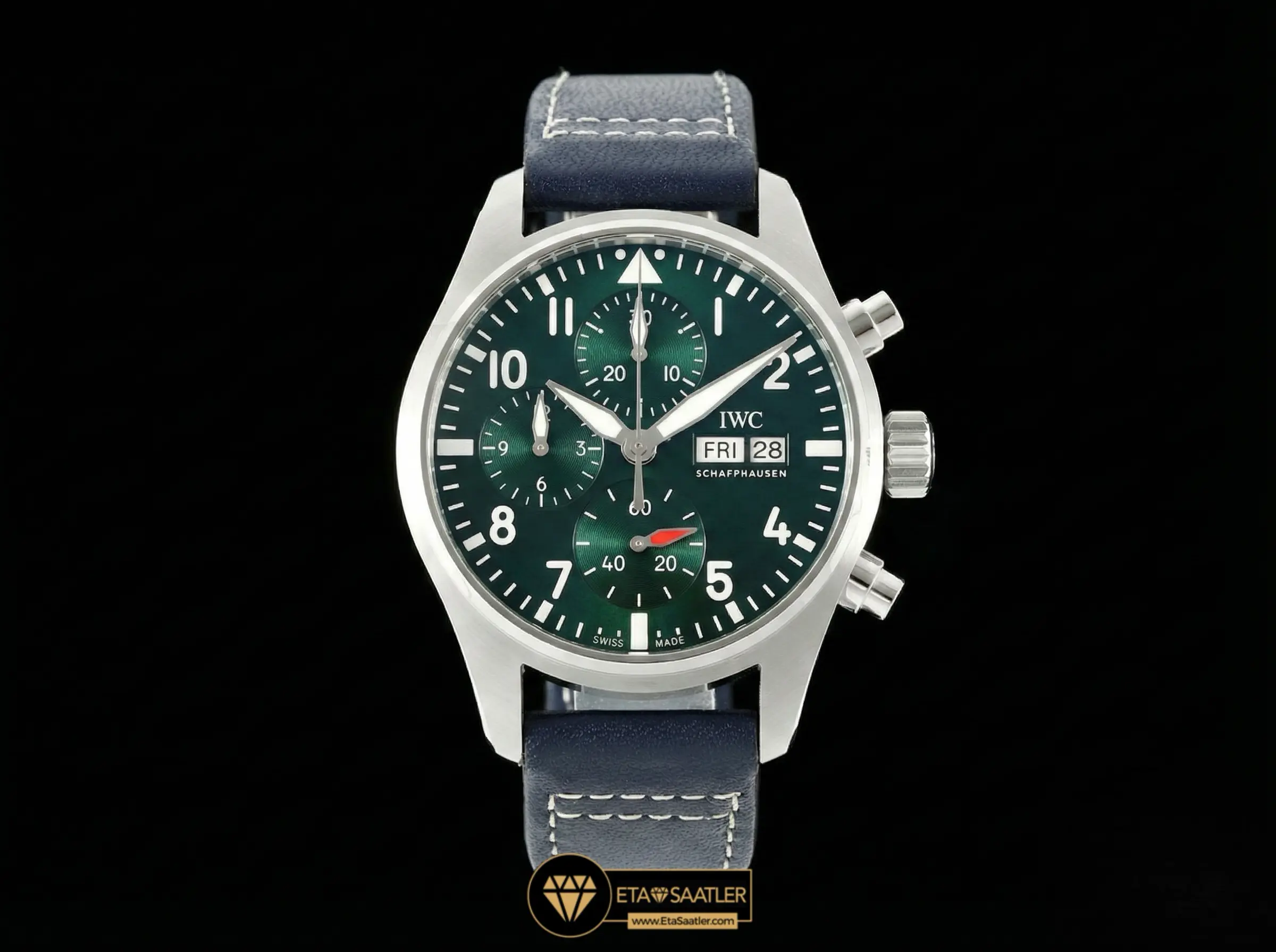 IWC Pilot’s IW388103 Chronograph Leather Green Dial Super Clone ETA