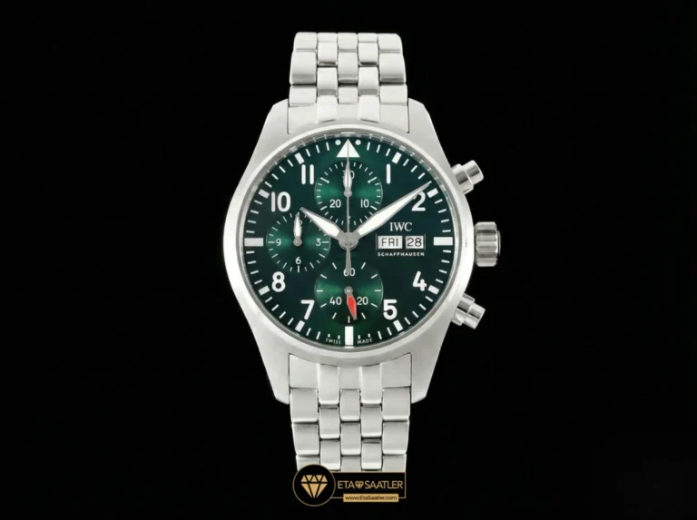 IWC Pilot's IW388104 Chronograph Steel Green Dial Super Clone ETA