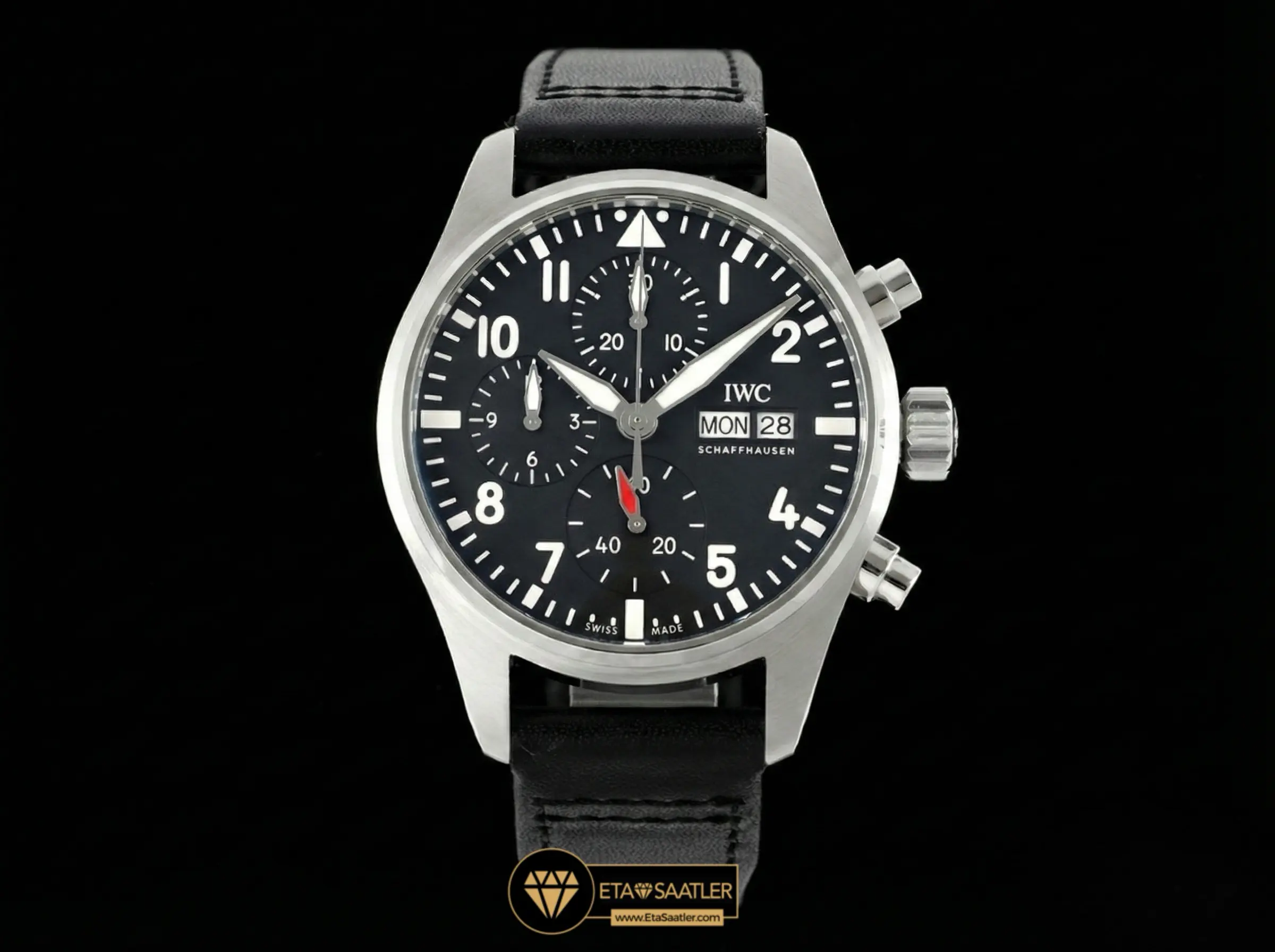 IWC Pilot’s IW388111 Chronograph Leather Black Dial Super Clone ETA